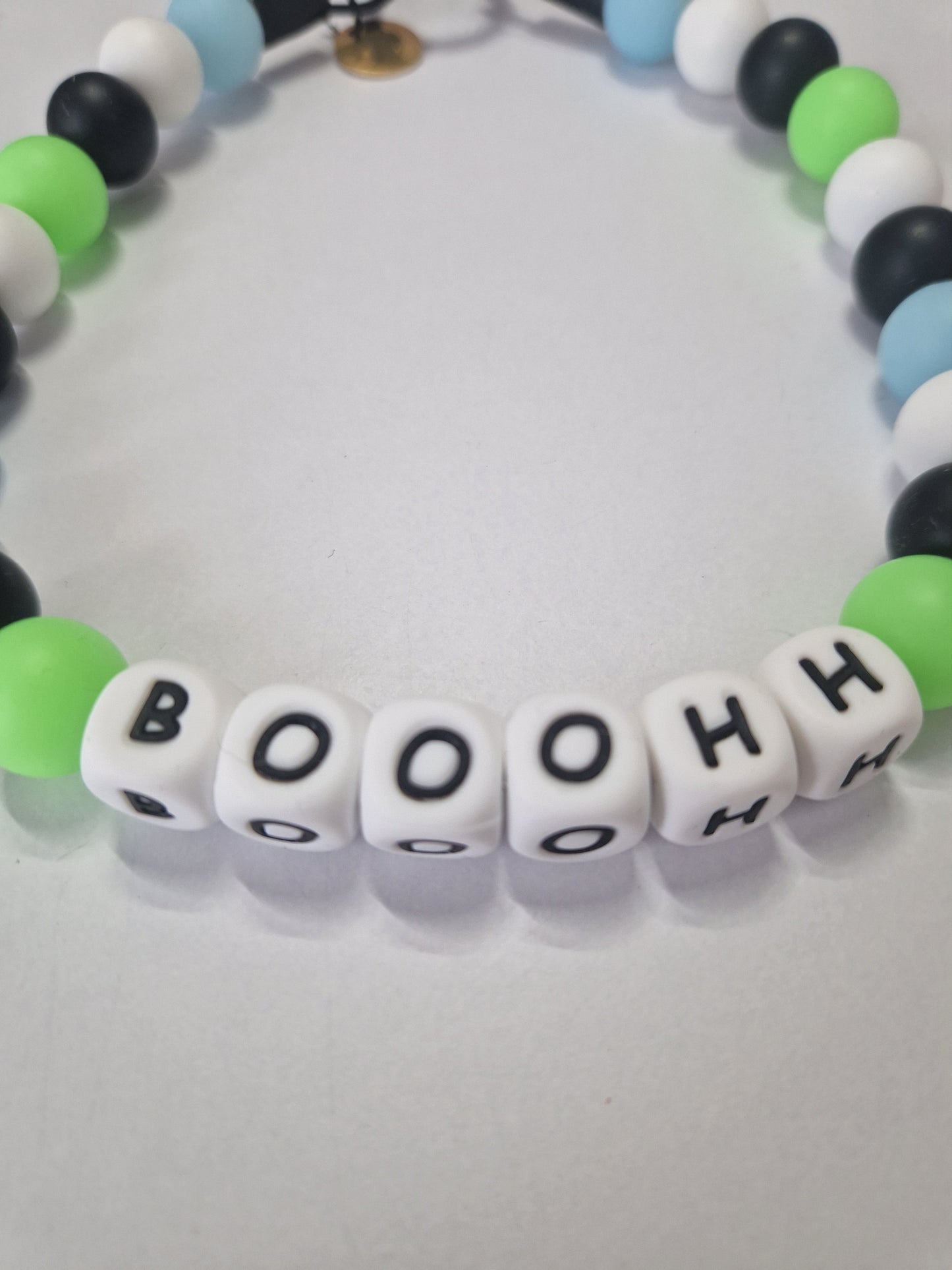 Halloween 🎃 Glow in the Dark Booohh! Silikonperlenkette HU20 bis 60cm