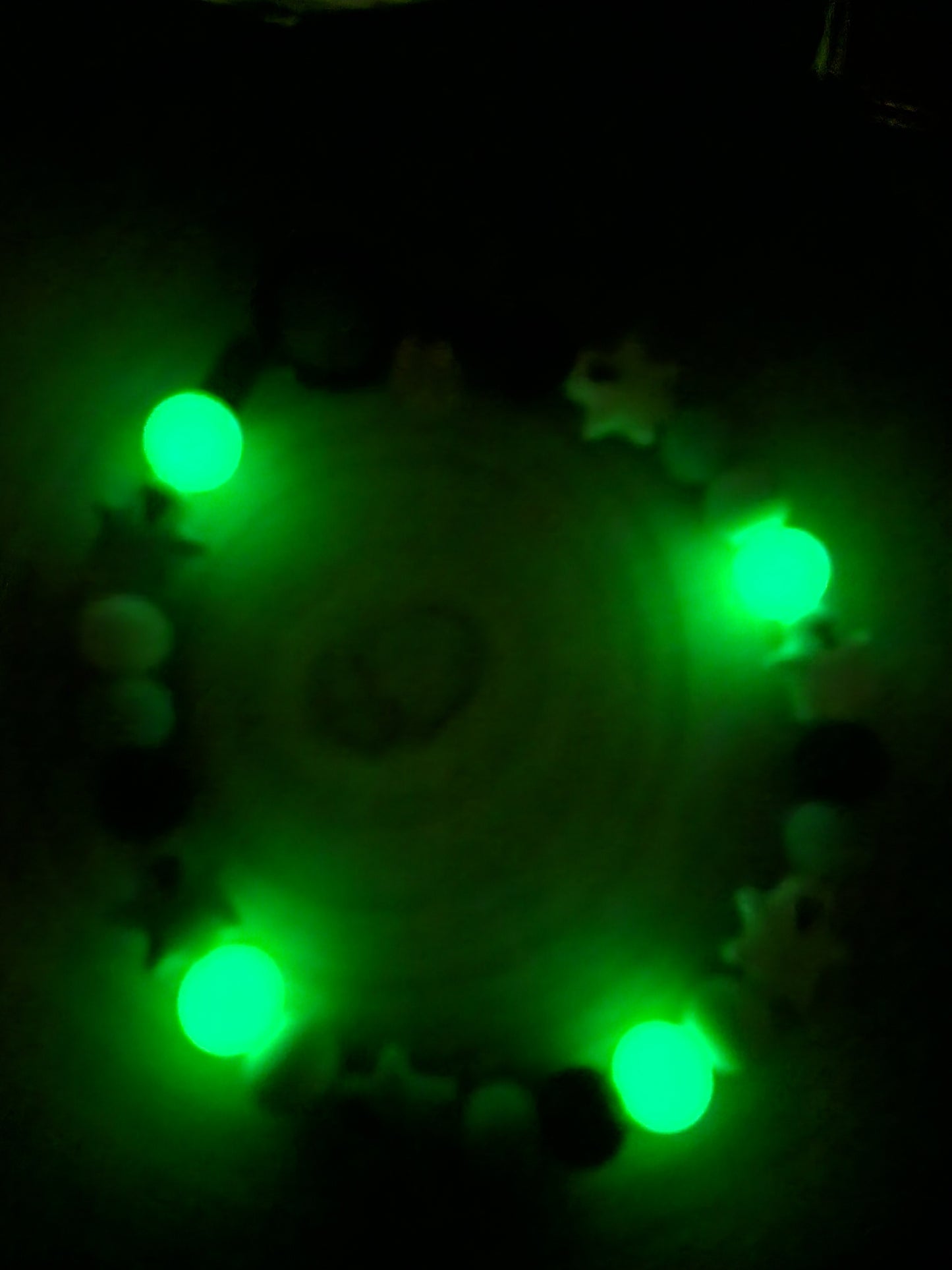 Halloween 🎃 Glow in the Dark Gespenster Silikonperlenkette HU20 bis 60cm