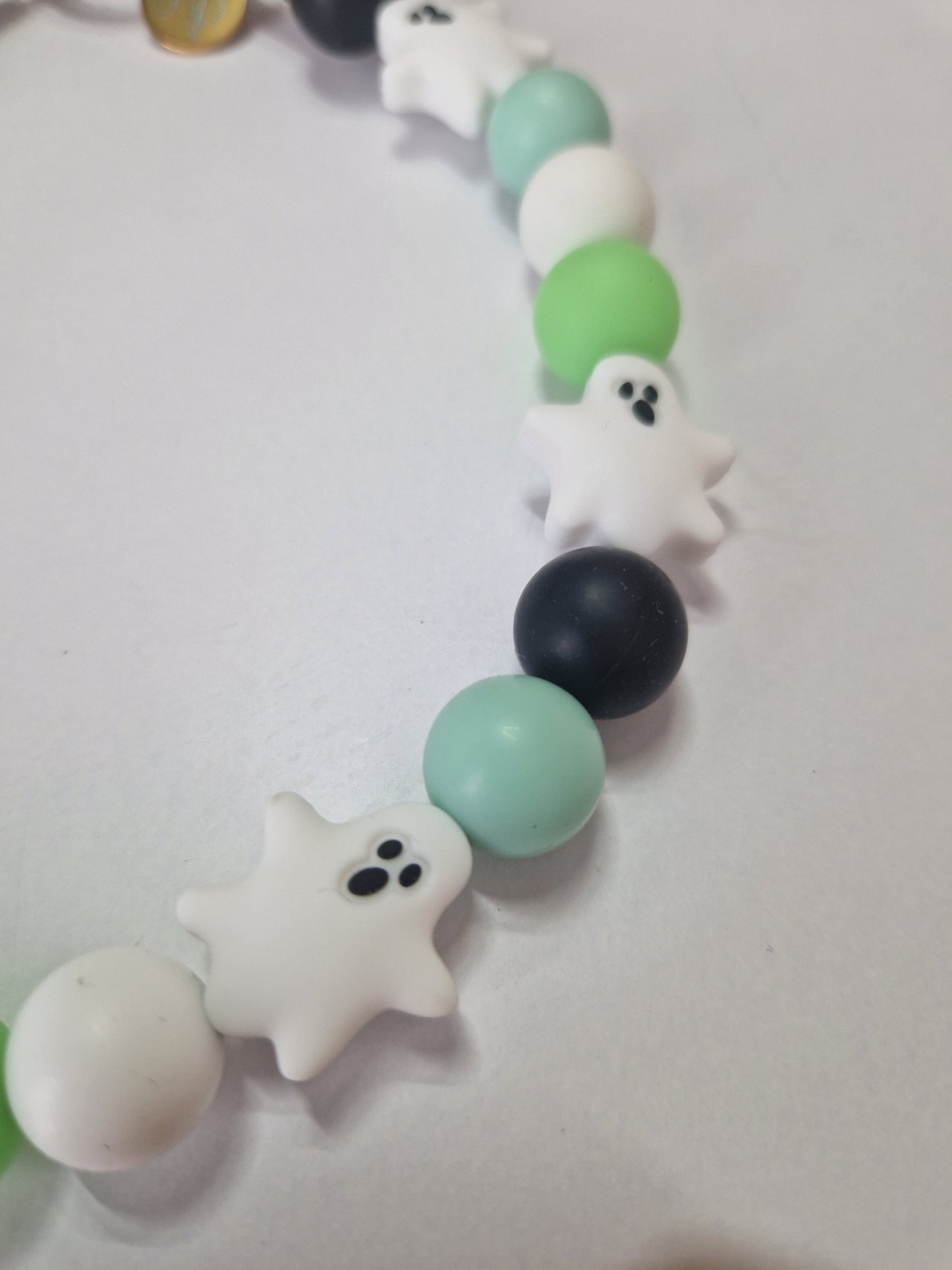 Halloween 🎃 Glow in the Dark Gespenster Silikonperlenkette HU20 bis 60cm