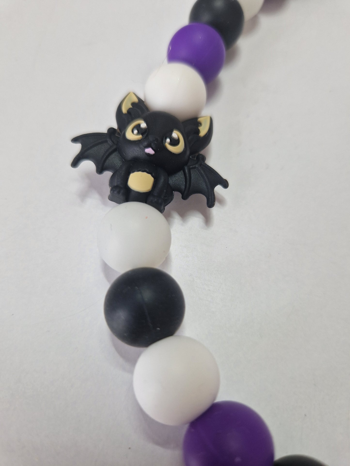 Halloween 🎃 Glow in the Dark Fledermaus Silikonperlenkette HU20 bis 60cm