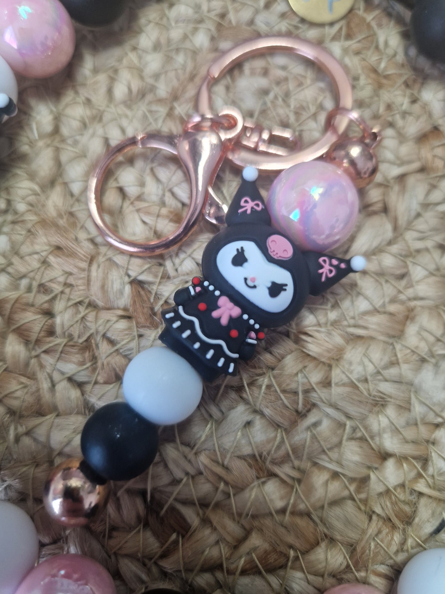 Sanrios Kuromi Perlenkette mit Schlüsselanhänger HU20 bis 60cm