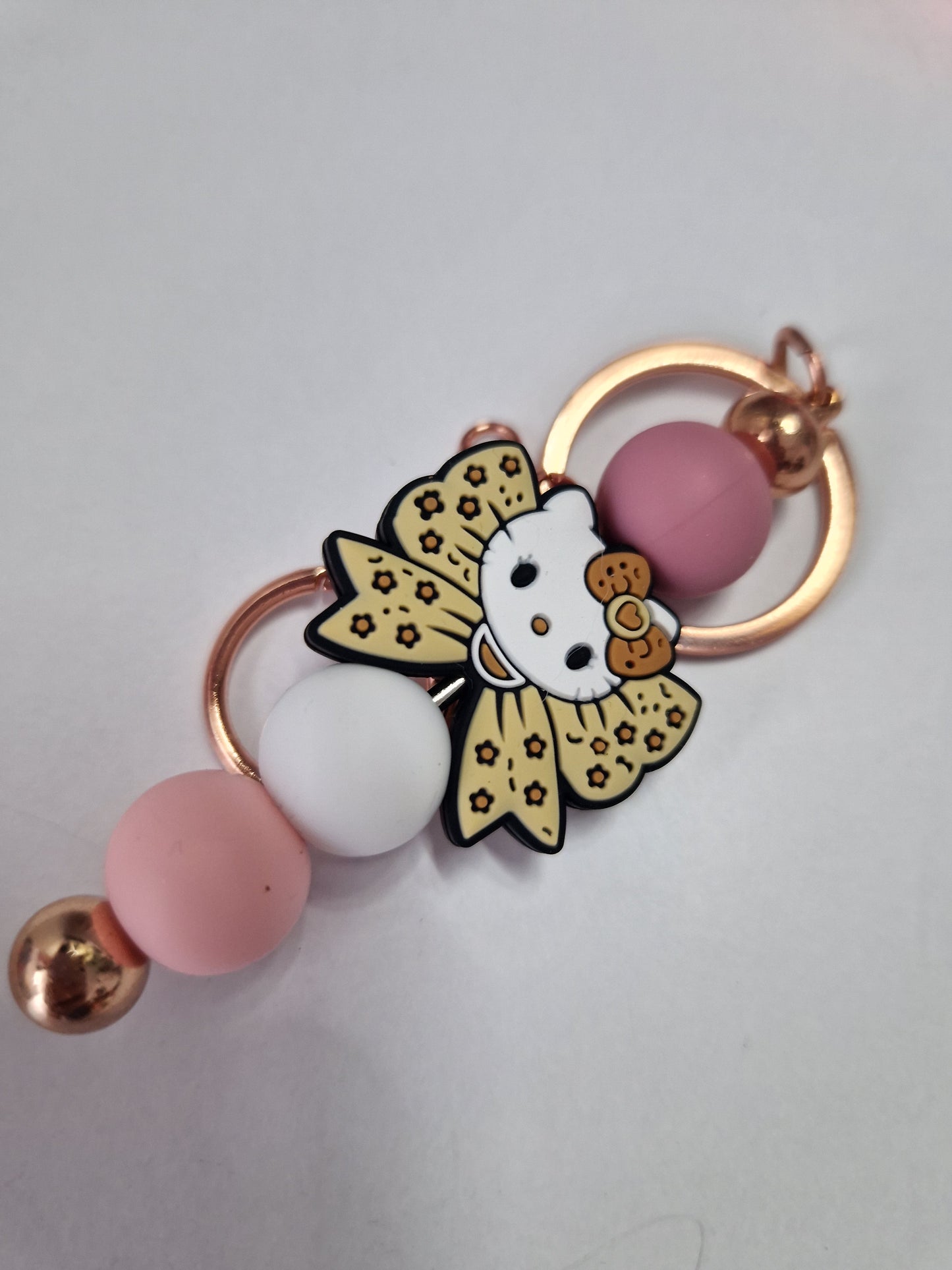 Hello Kitty Silikonperlenkette mit Schlüsselanhänger HU20 bis 60cm