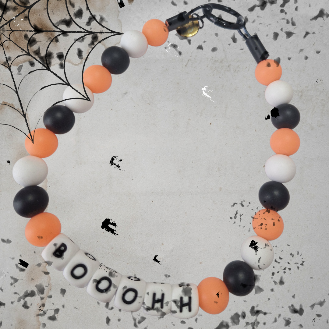 Halloween 🎃 Glow in the Dark Booohh!! Silikonperlenkette HU20 bis 60cm