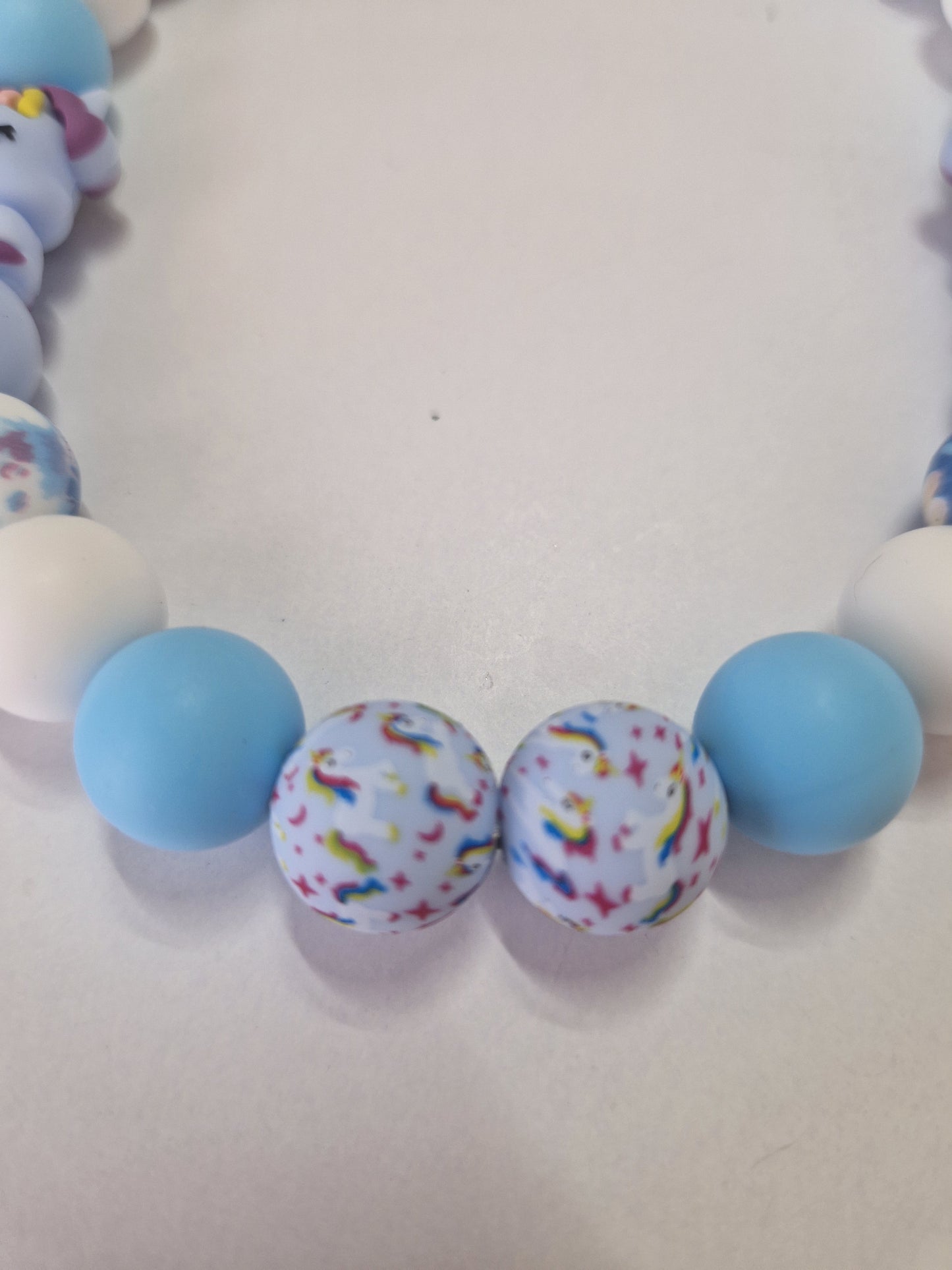 Einhorn Silikonperlenkette HU20 bis 60cm