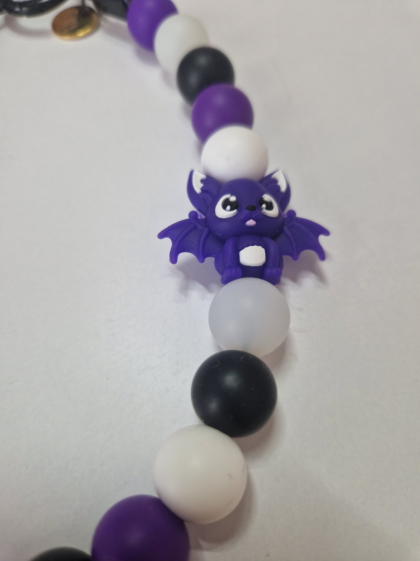 Halloween 🎃 Glow in the Dark Fledermaus Silikonperlenkette HU20 bis 60cm