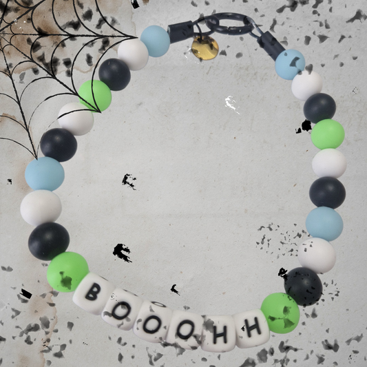 Halloween 🎃 Glow in the Dark Booohh! Silikonperlenkette HU20 bis 60cm