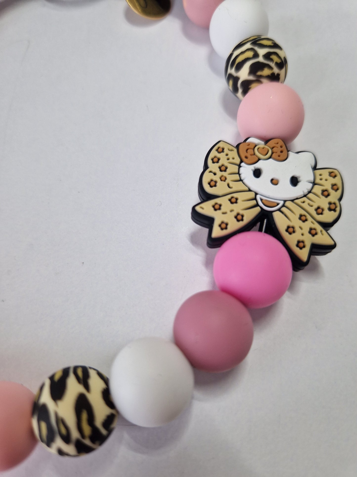 Hello Kitty Silikonperlenkette mit Schlüsselanhänger HU20 bis 60cm