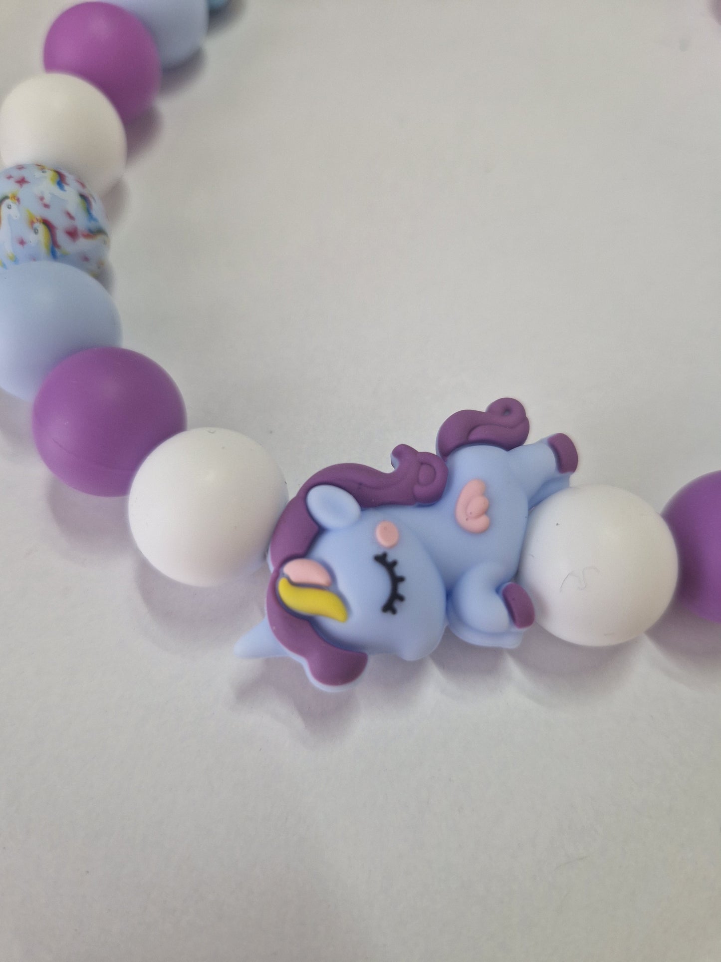 Einhorn Silikonperlenkette HU20 bis 60cm