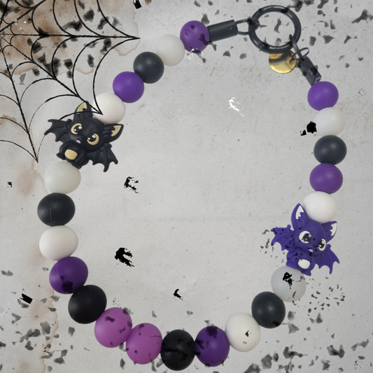 Halloween 🎃 Glow in the Dark Fledermaus Silikonperlenkette HU20 bis 60cm