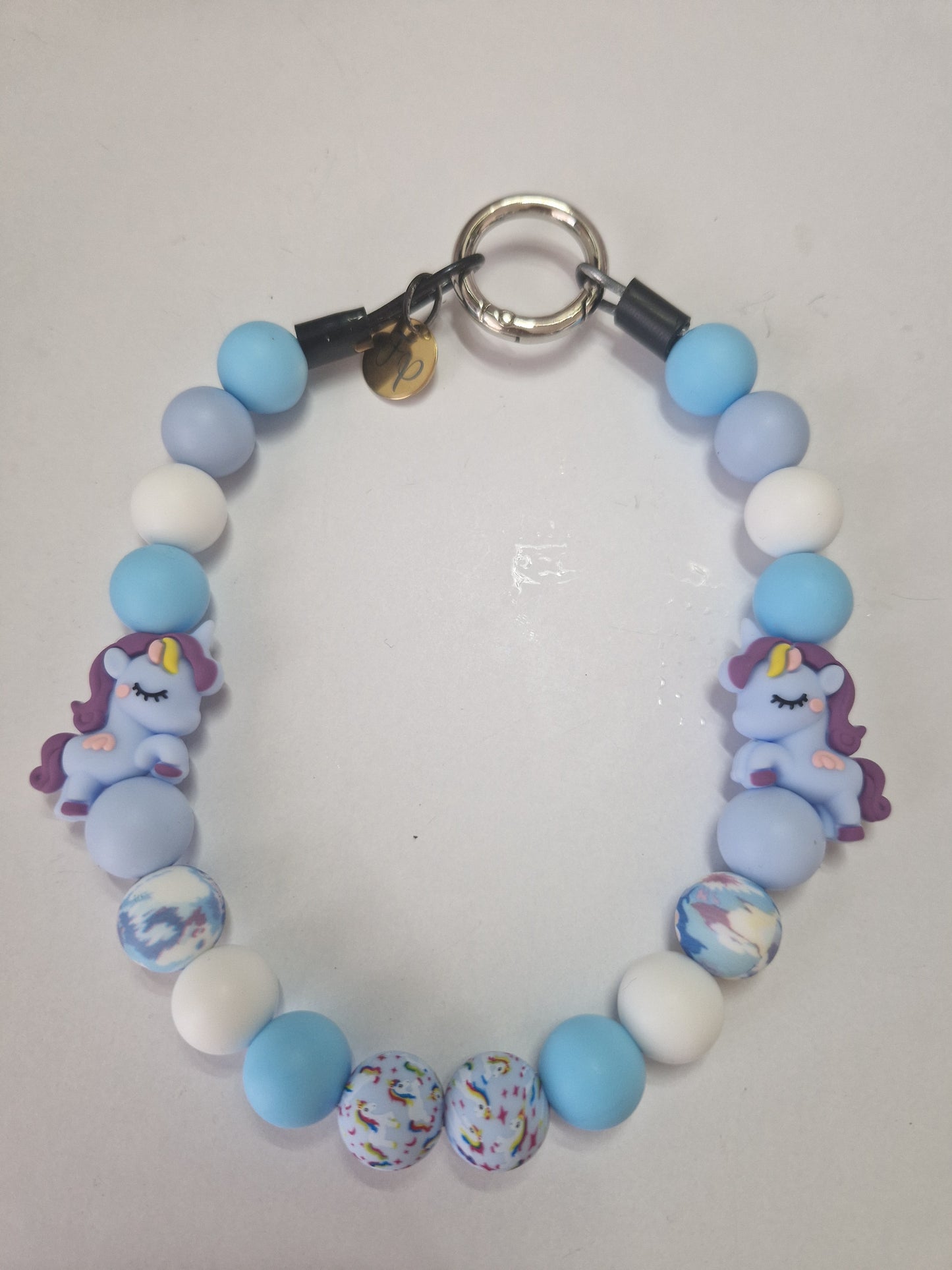 Einhorn Silikonperlenkette HU20 bis 60cm