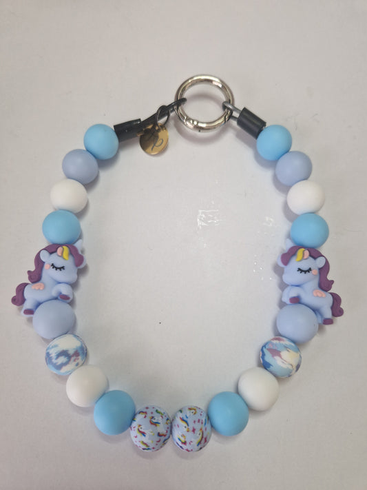 Einhorn Silikonperlenkette HU20 bis 60cm