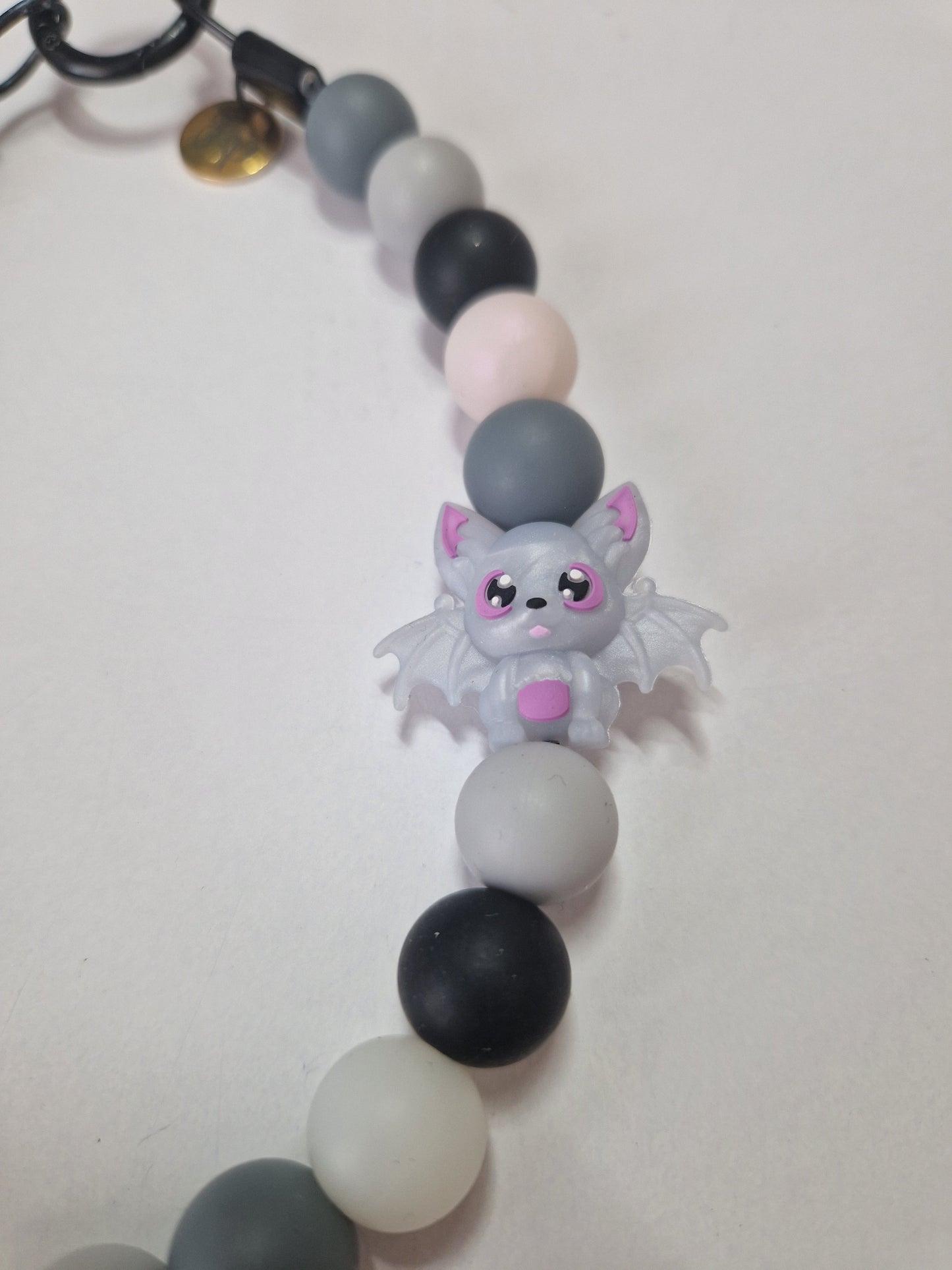 Halloween 🎃 Glow in the Dark Fledermaus Silikonperlenkette HU20 bis 60cm
