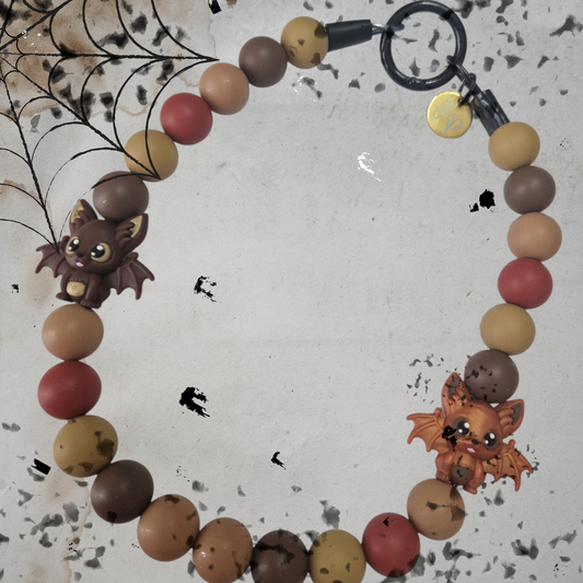 Halloween 🎃 Fledermaus Silikonperlenkette HU20 bis 60cm