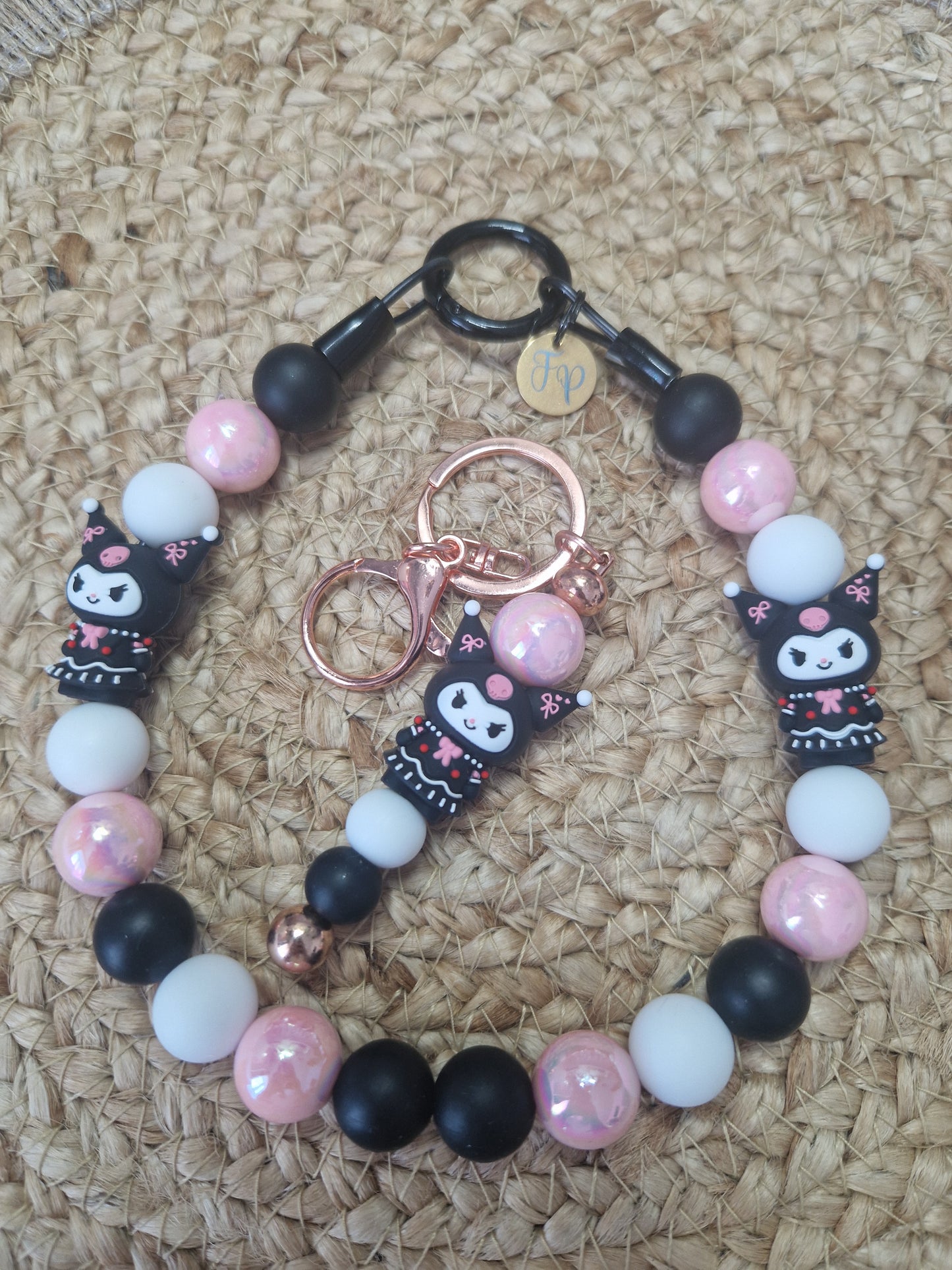 Sanrios Kuromi Perlenkette mit Schlüsselanhänger HU20 bis 60cm