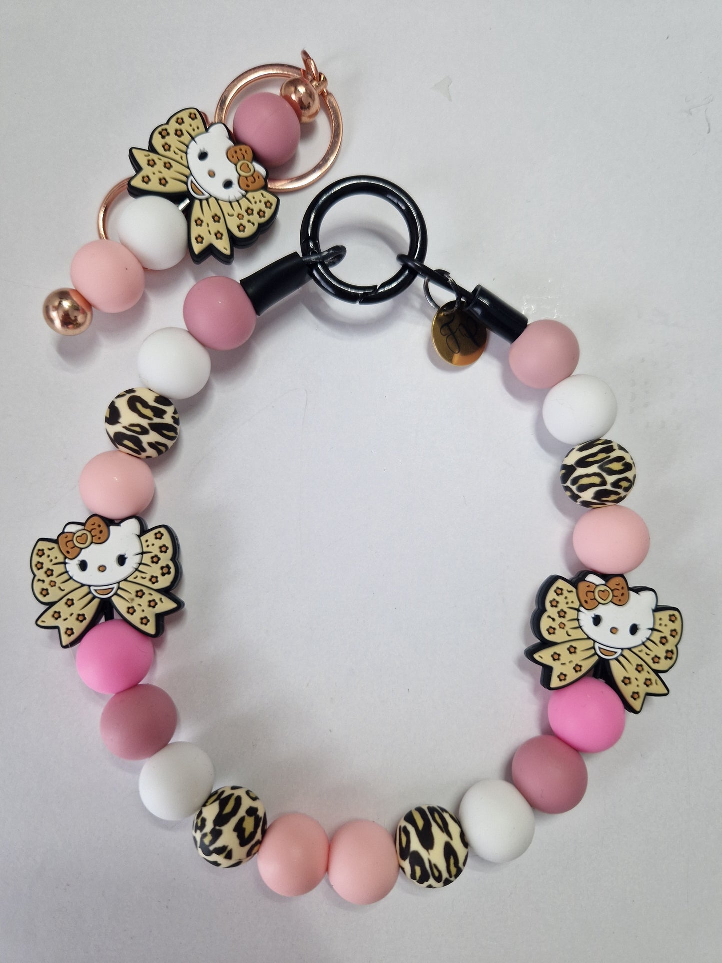 Hello Kitty Silikonperlenkette mit Schlüsselanhänger HU20 bis 60cm