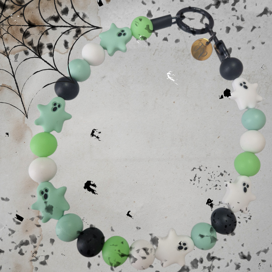 Halloween 🎃 Glow in the Dark Gespenster Silikonperlenkette HU20 bis 60cm