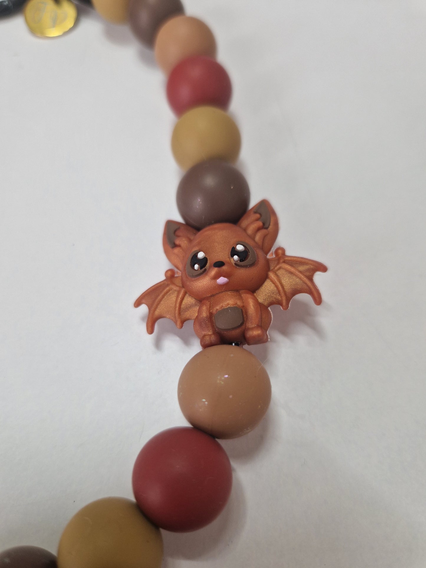 Halloween 🎃 Fledermaus Silikonperlenkette HU20 bis 60cm